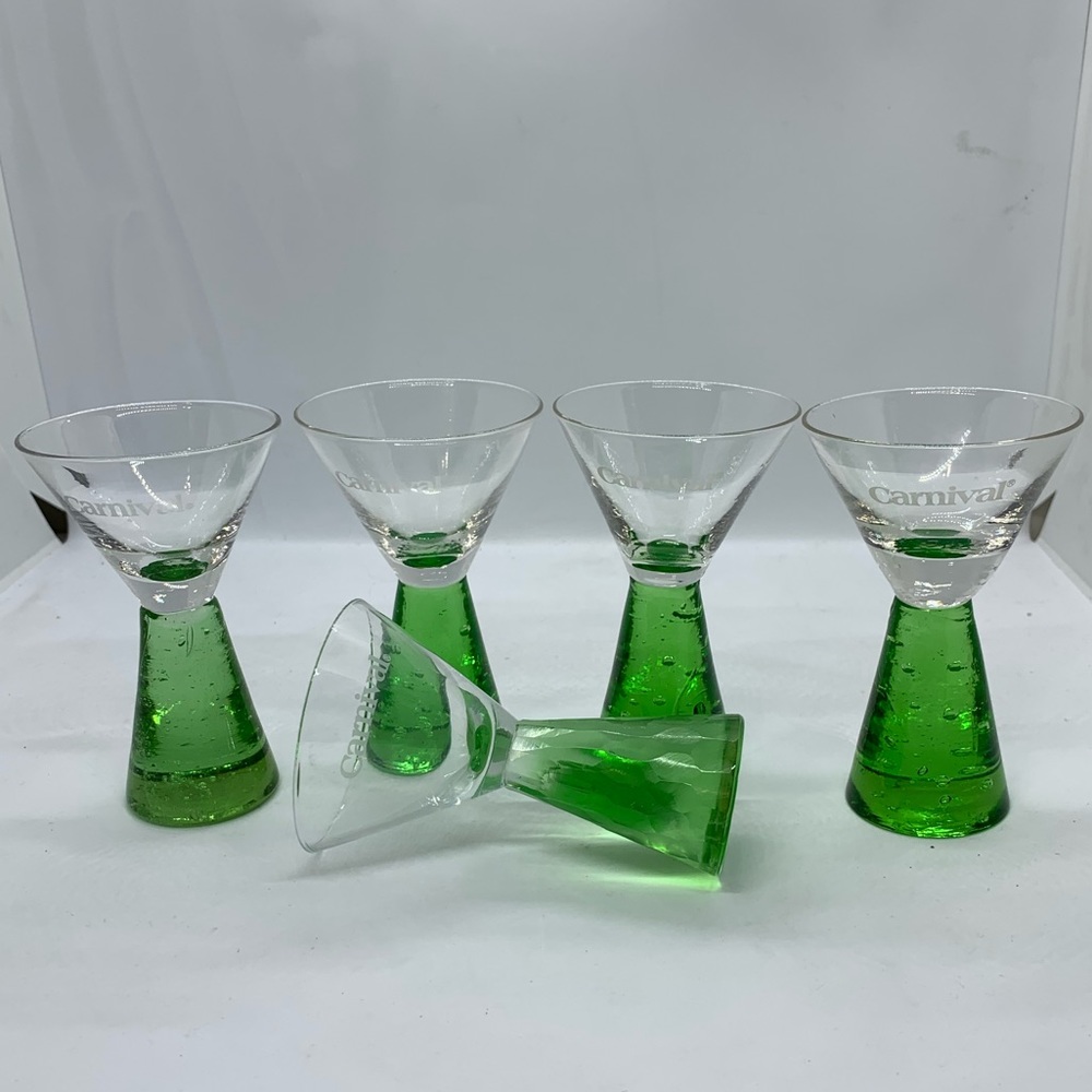 Set of 5 Carnival Cruise Line Shot Cordial Glasses